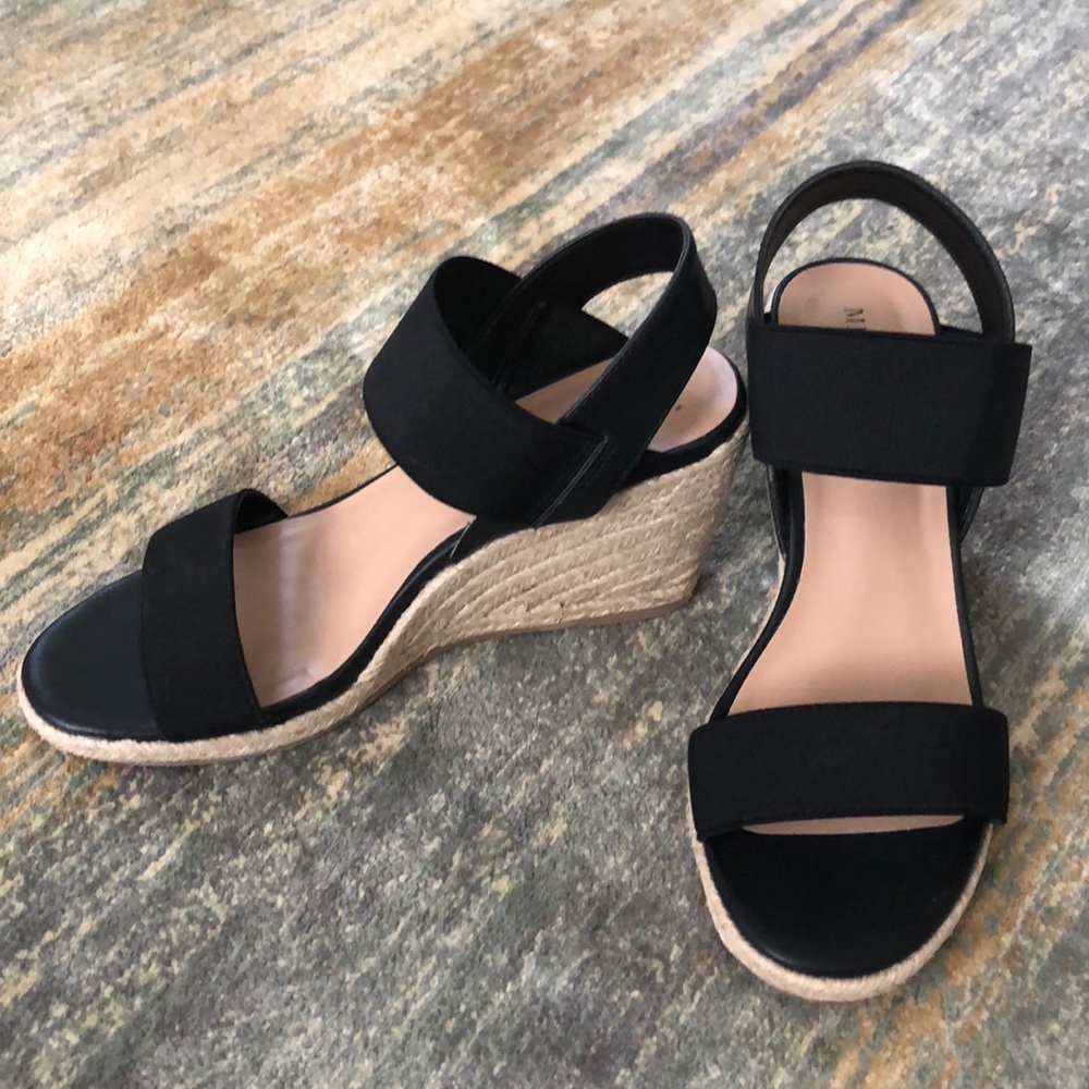 Merona Black Espadrilles Wedges 7.5